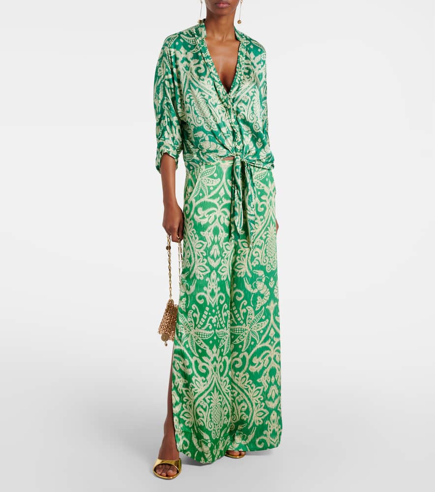 Clea printed wide-leg pants