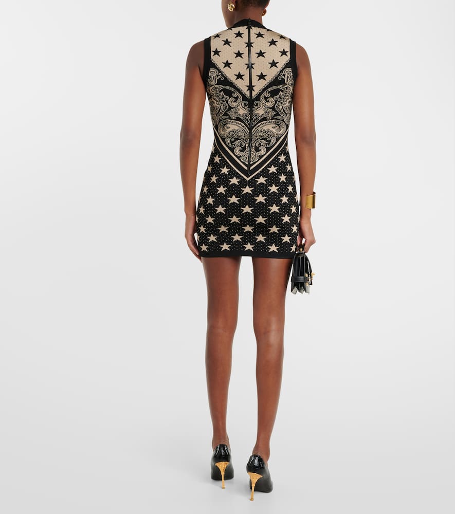 Intarsia knitted minidress