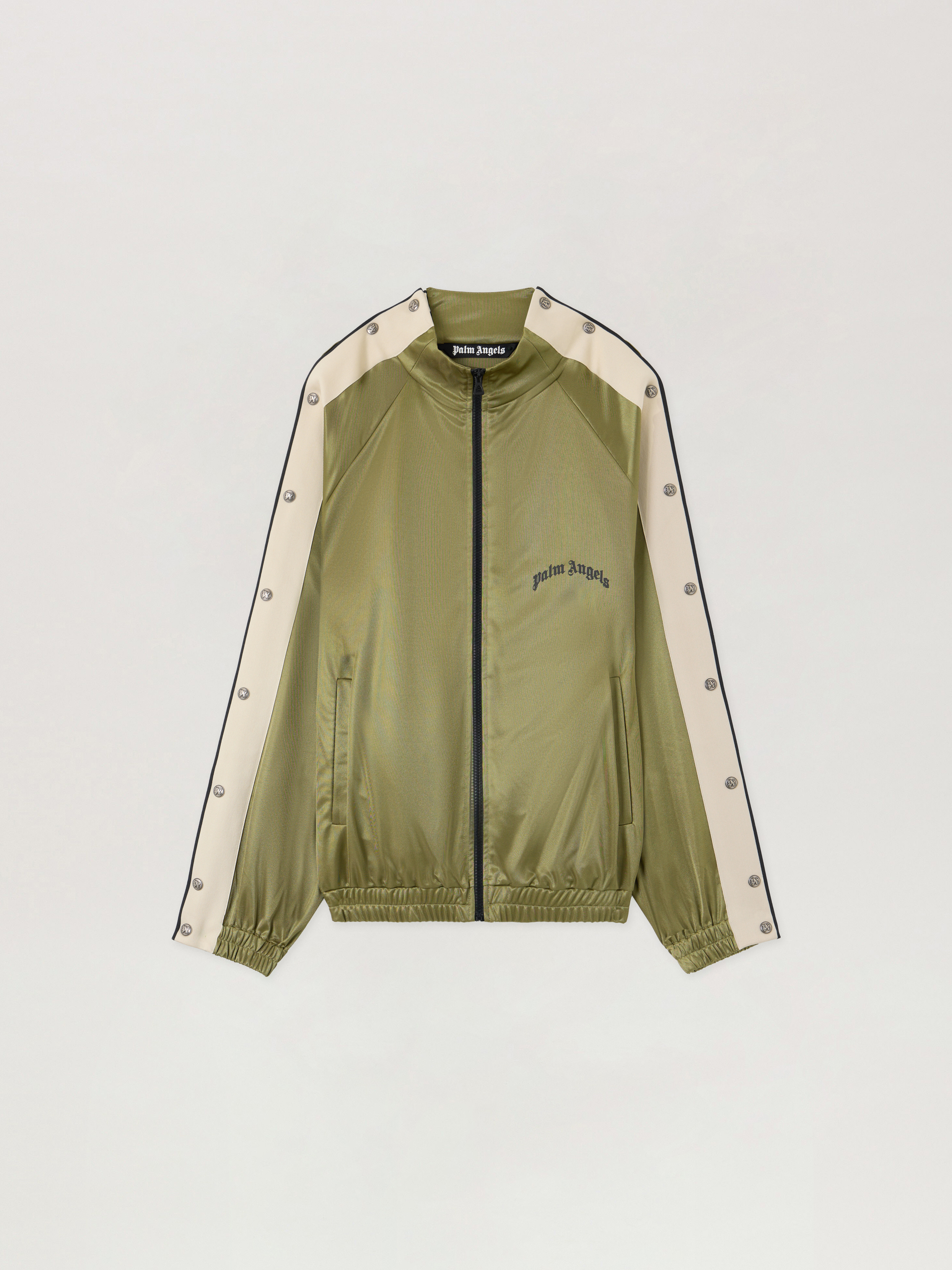 Curved Logo Boxe Track Jacket Man  Military Green Black