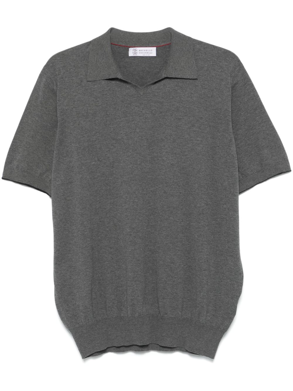 Fine-knit polo shirt - Grey
