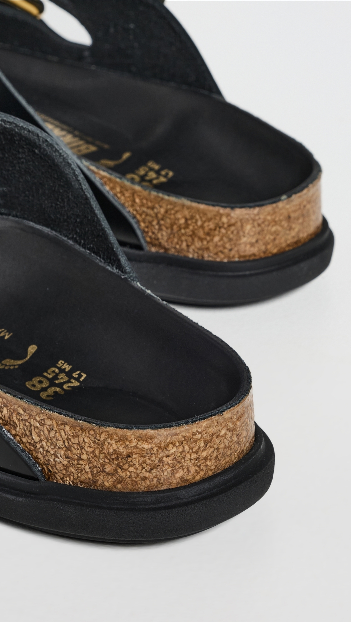 Arizona Droplet High Shine Sandals Black