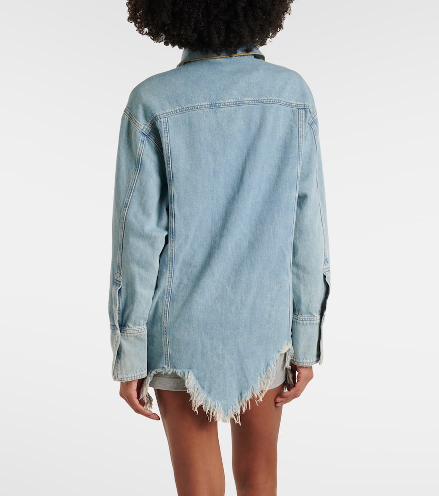 Embroidered denim overshirt