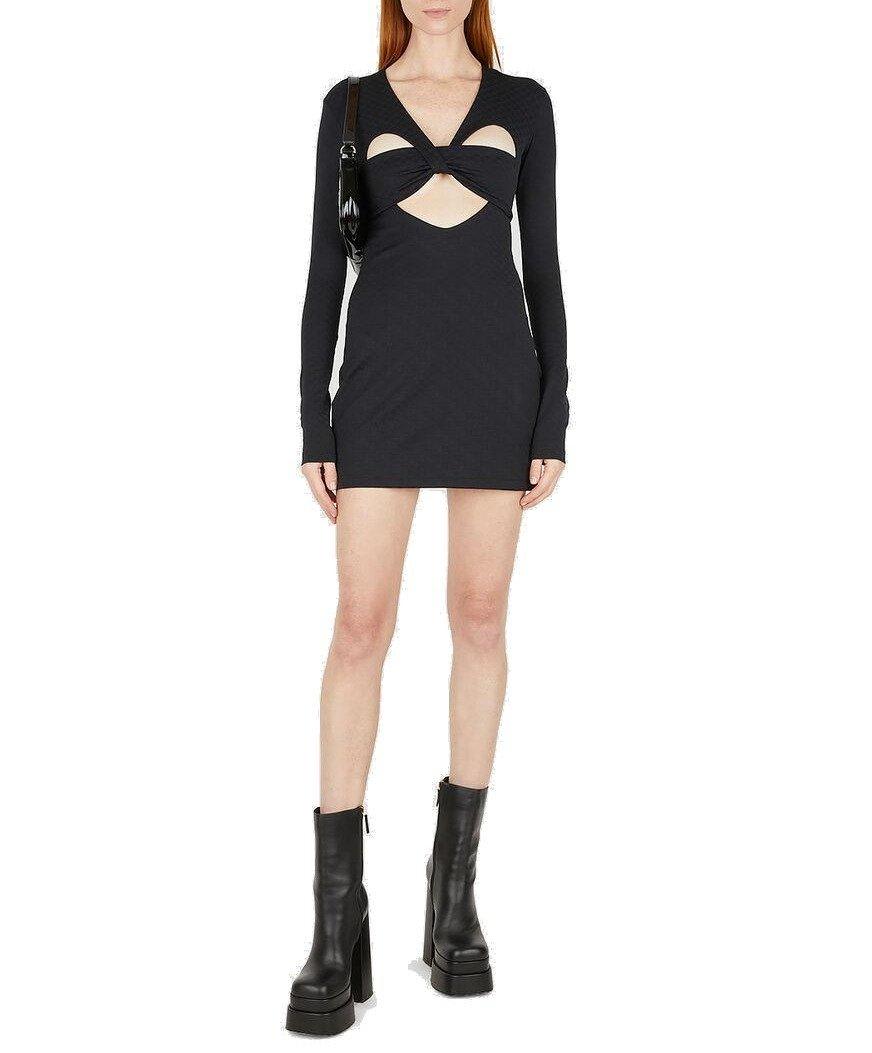 Cut-out Detail Monogram Mini Dress