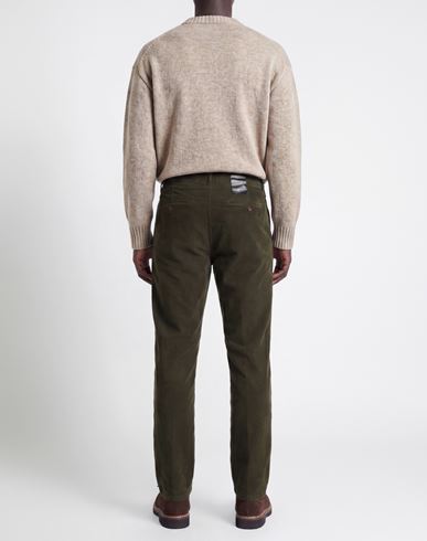 Man Pants Dark green Size 38 Cotton, Elastane