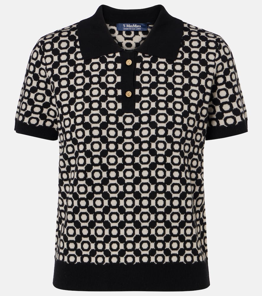 Medera wool jacquard polo sweater