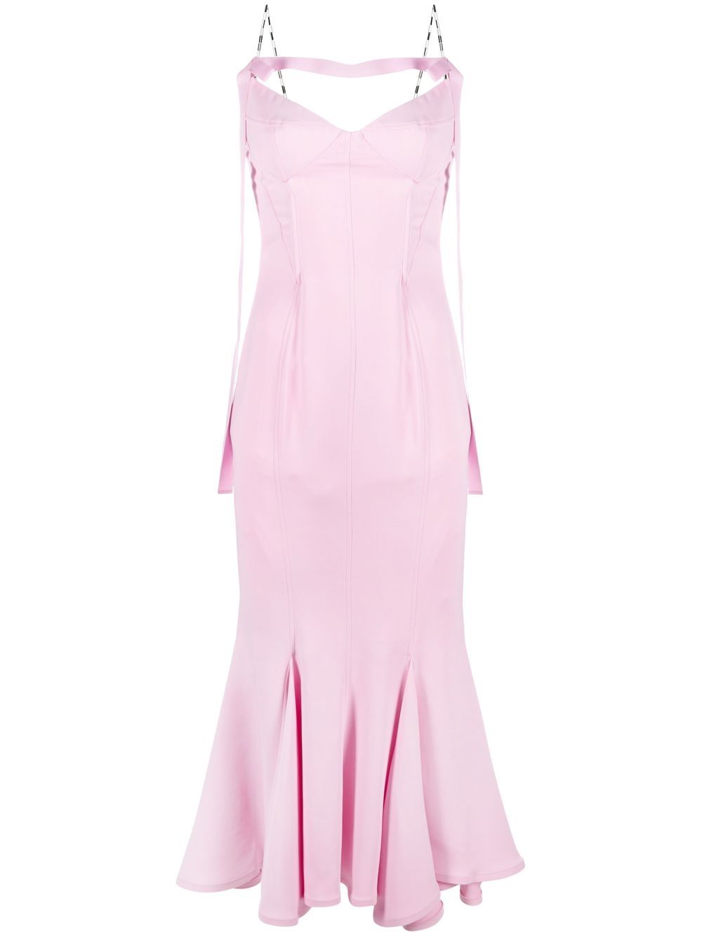 Cut-out detail fishtail-hem dress - Pink