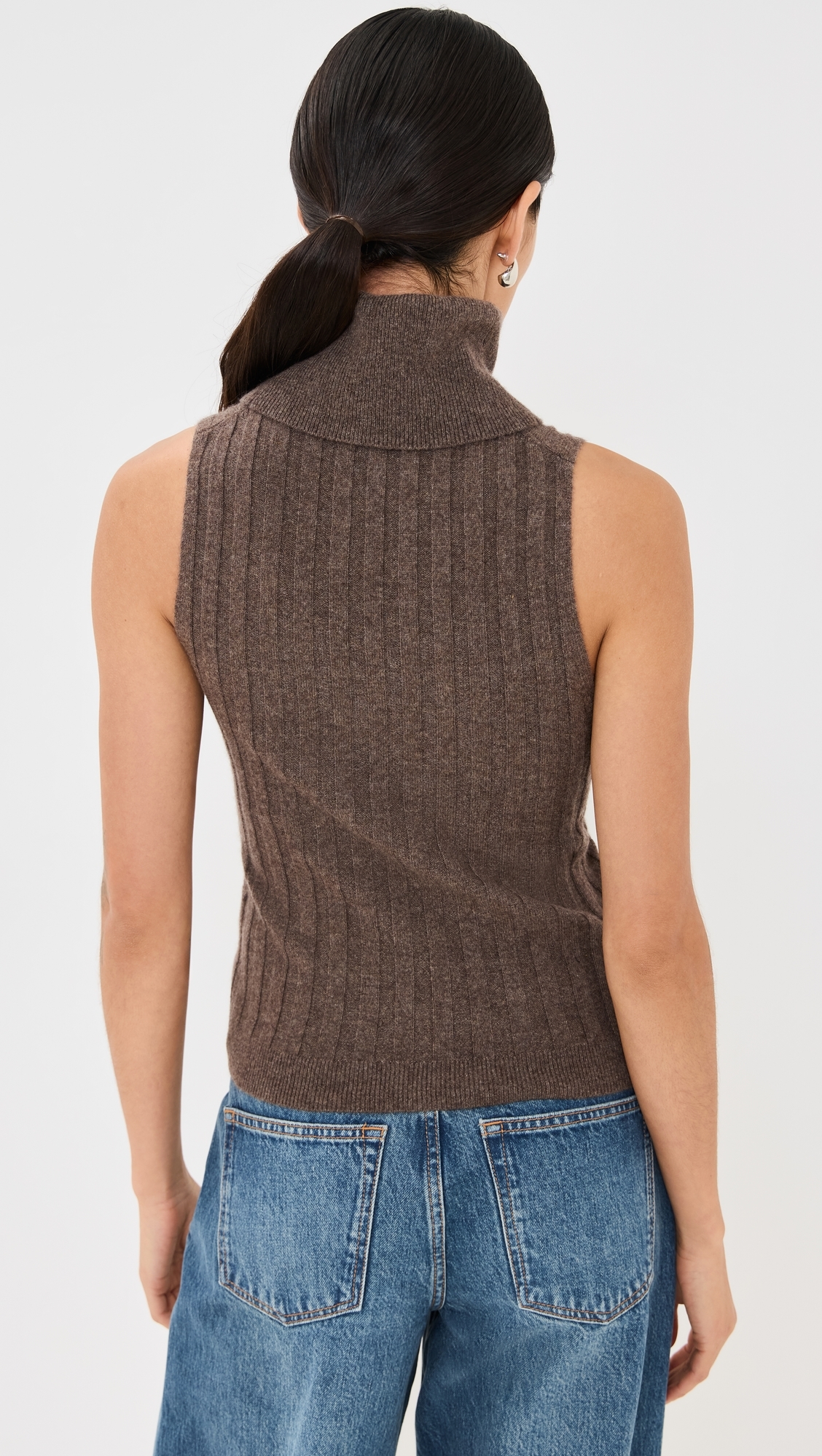 Rowyn Cashmere Turtleneck Tank Walnut