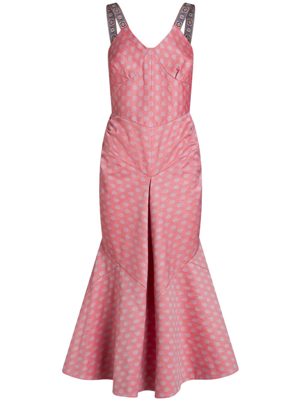 Flower Tye-jacquard dress - Pink