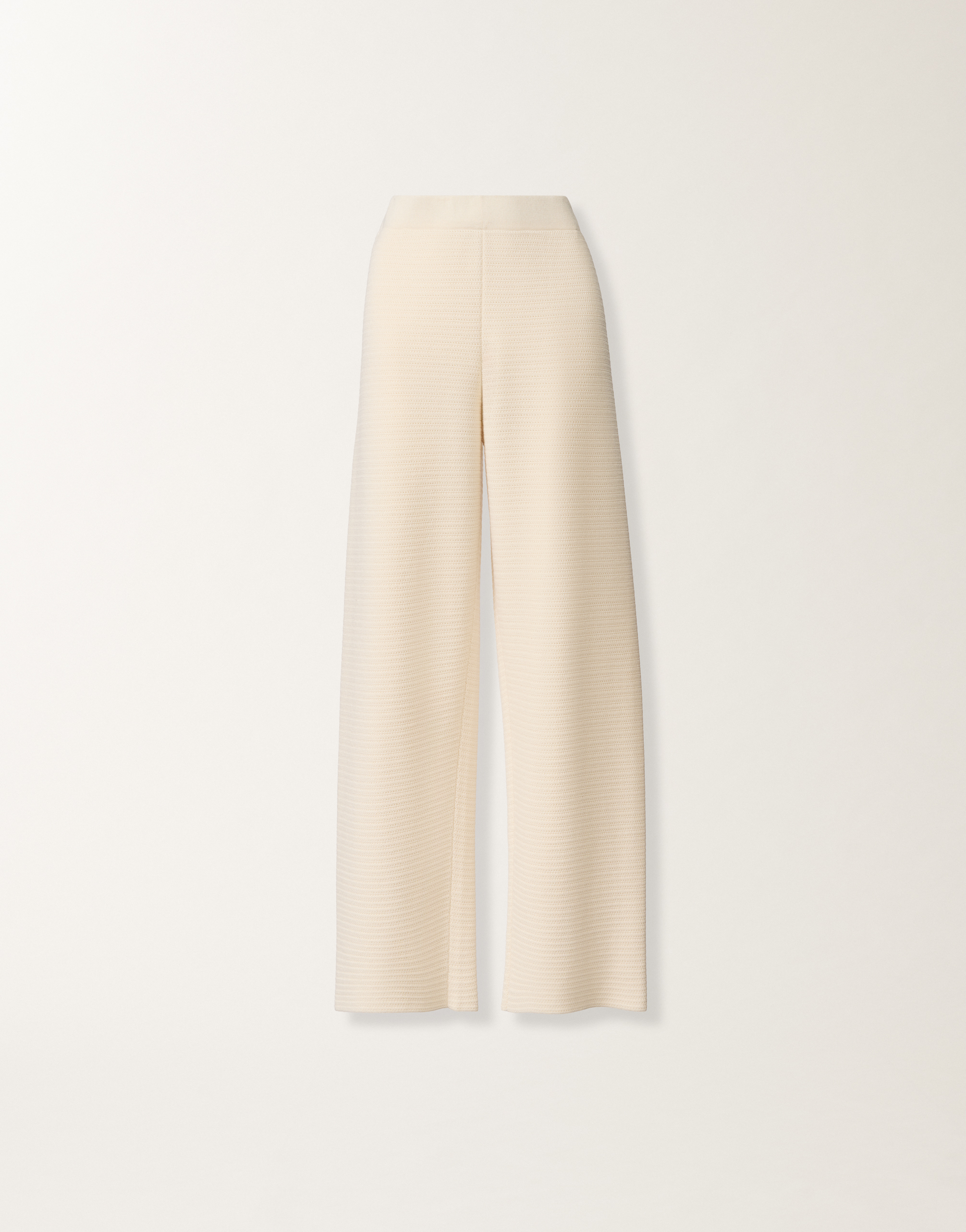 Jogging pants in wool and cotton, butter