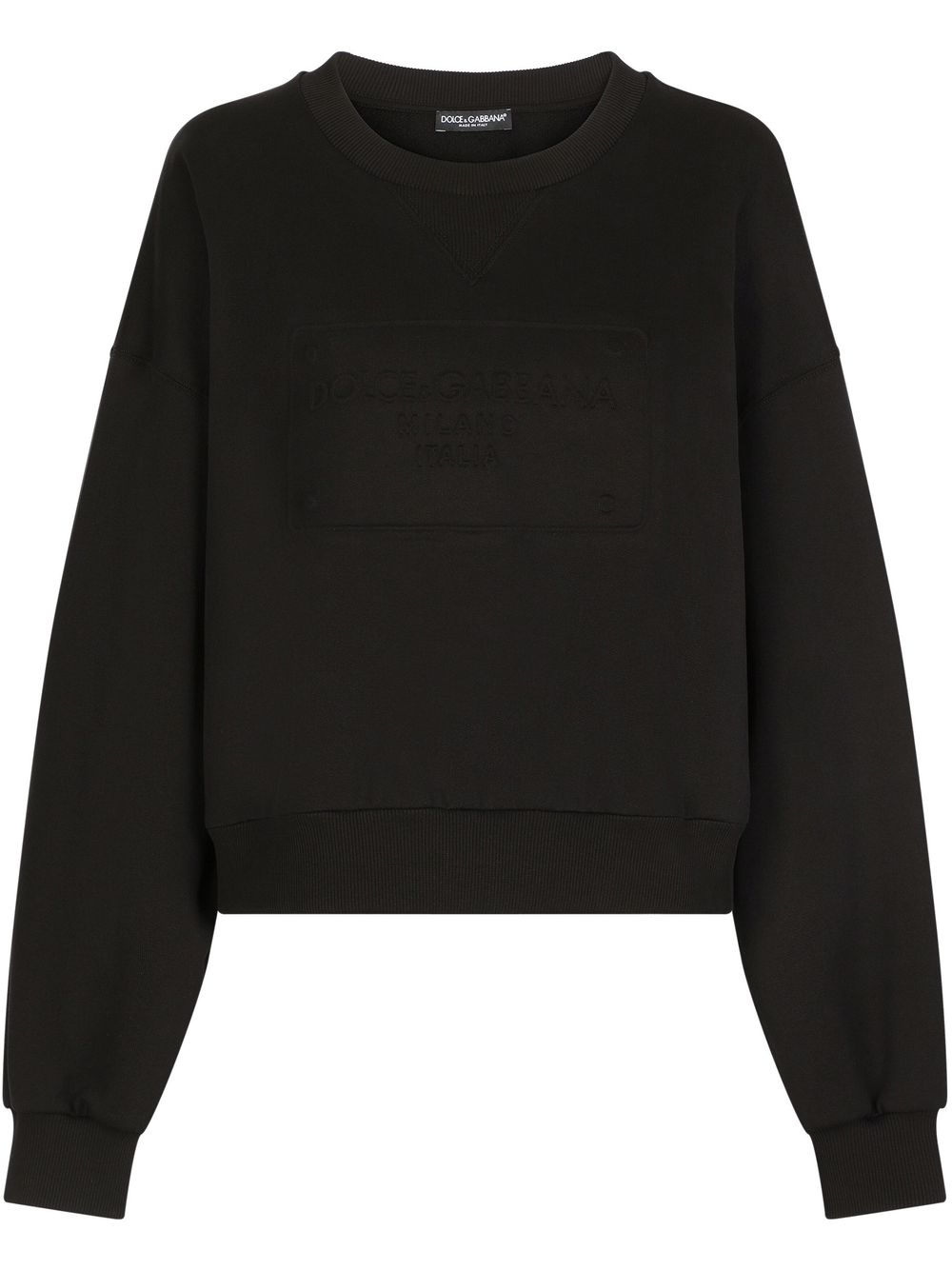 Embroidered-logo long-sleeve sweatshirt - Black