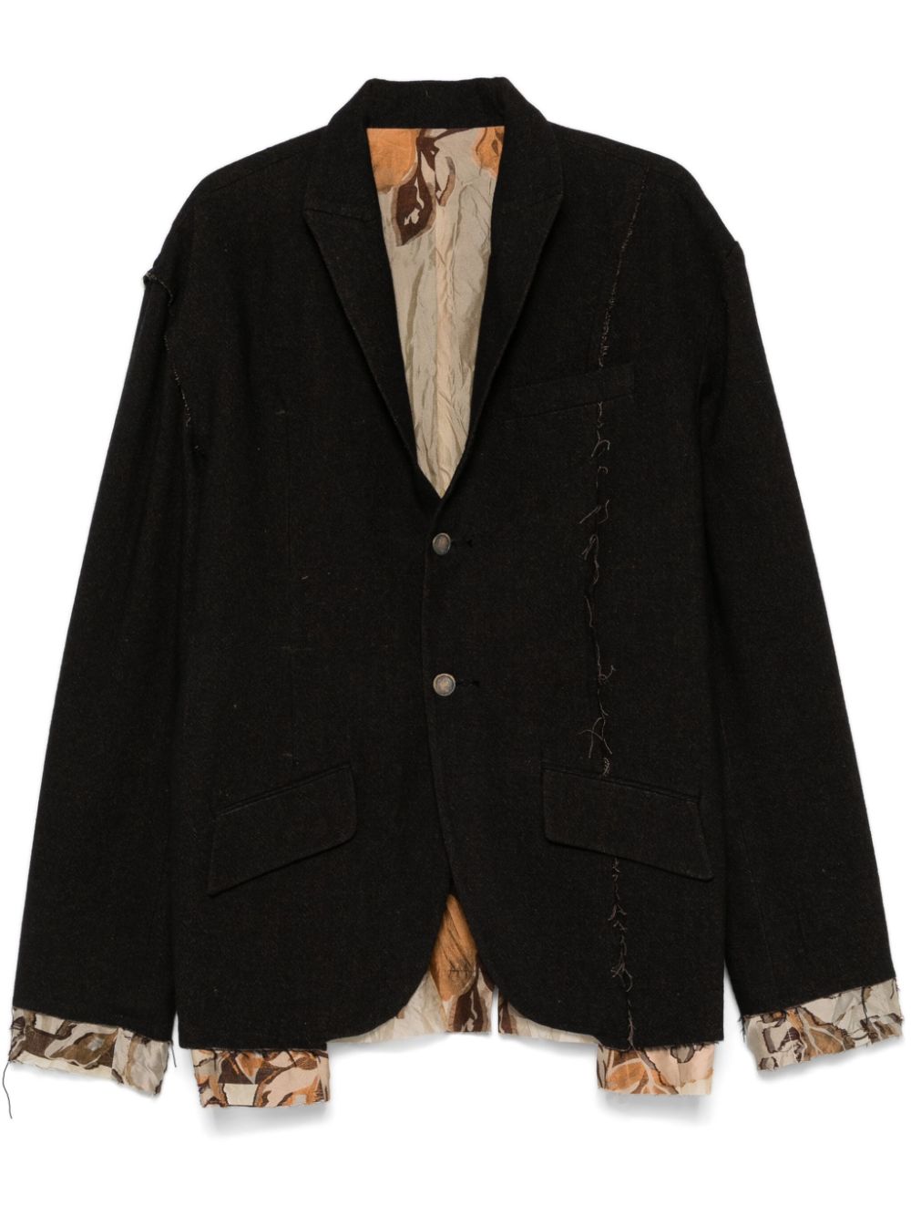 Patchwork blazer - Brown