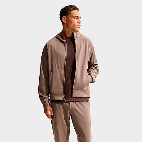 Men's Primary NanoKnit Dri-FIT UV Protection Full-Zip Training Hoodie in Mink Brown/Mink Brown