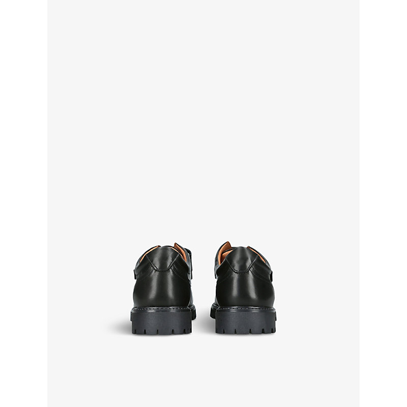 Boys Black Kids Harry Adjustable-strap Leather Shoes 