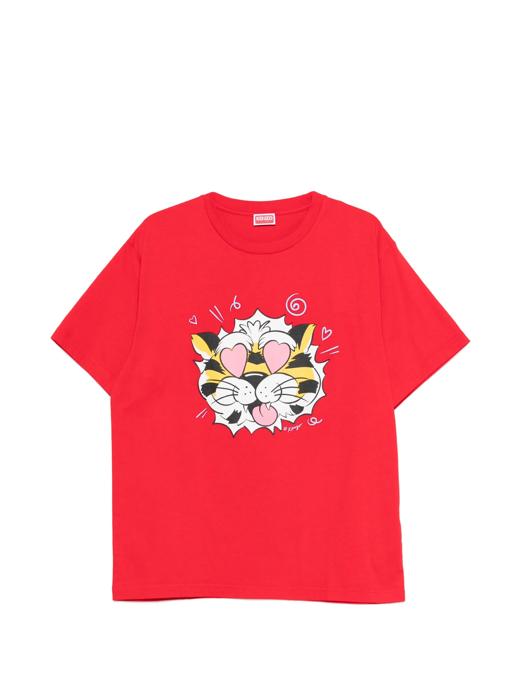 Oversized Lightweight T-Shirt with Wild Tiger Front & Back Print