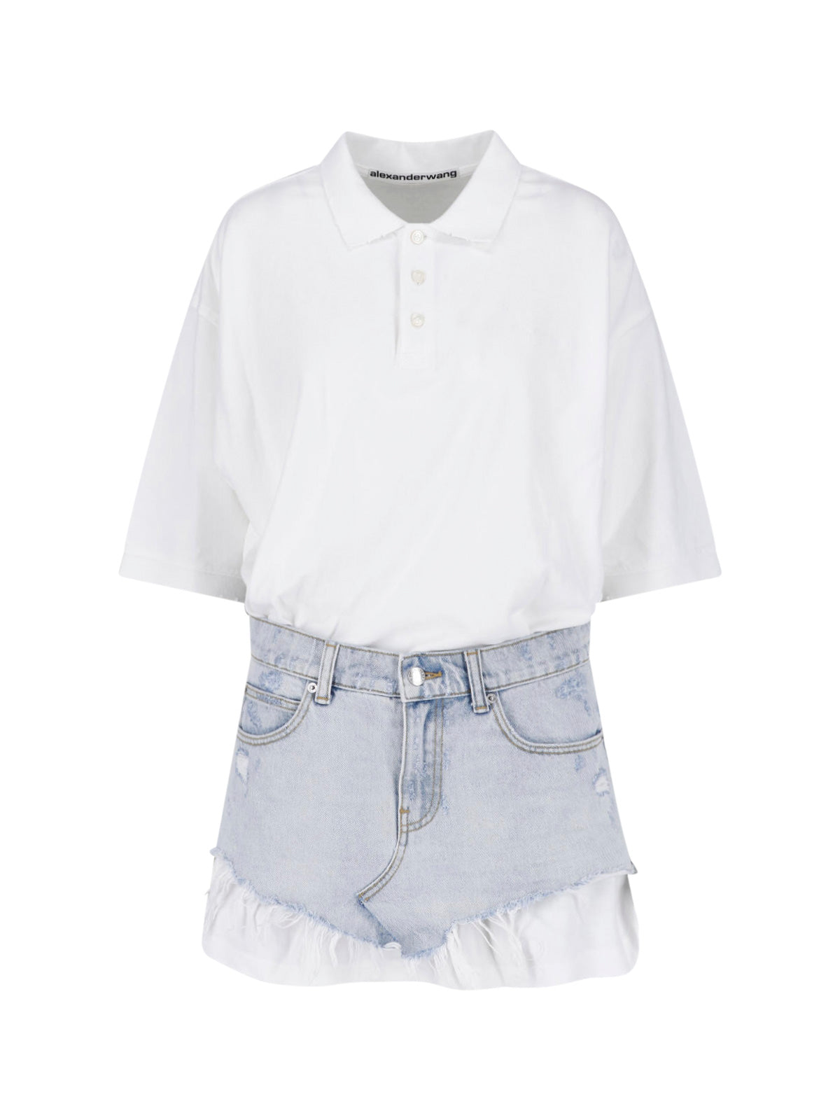 Cotton-Blend Stretch Dress with Contrast Trim