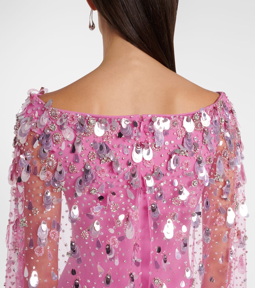 Bittersweet beaded caped gown