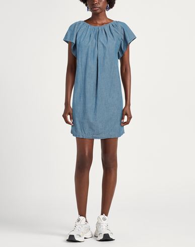 Woman Mini dress Blue Size 6 Cotton