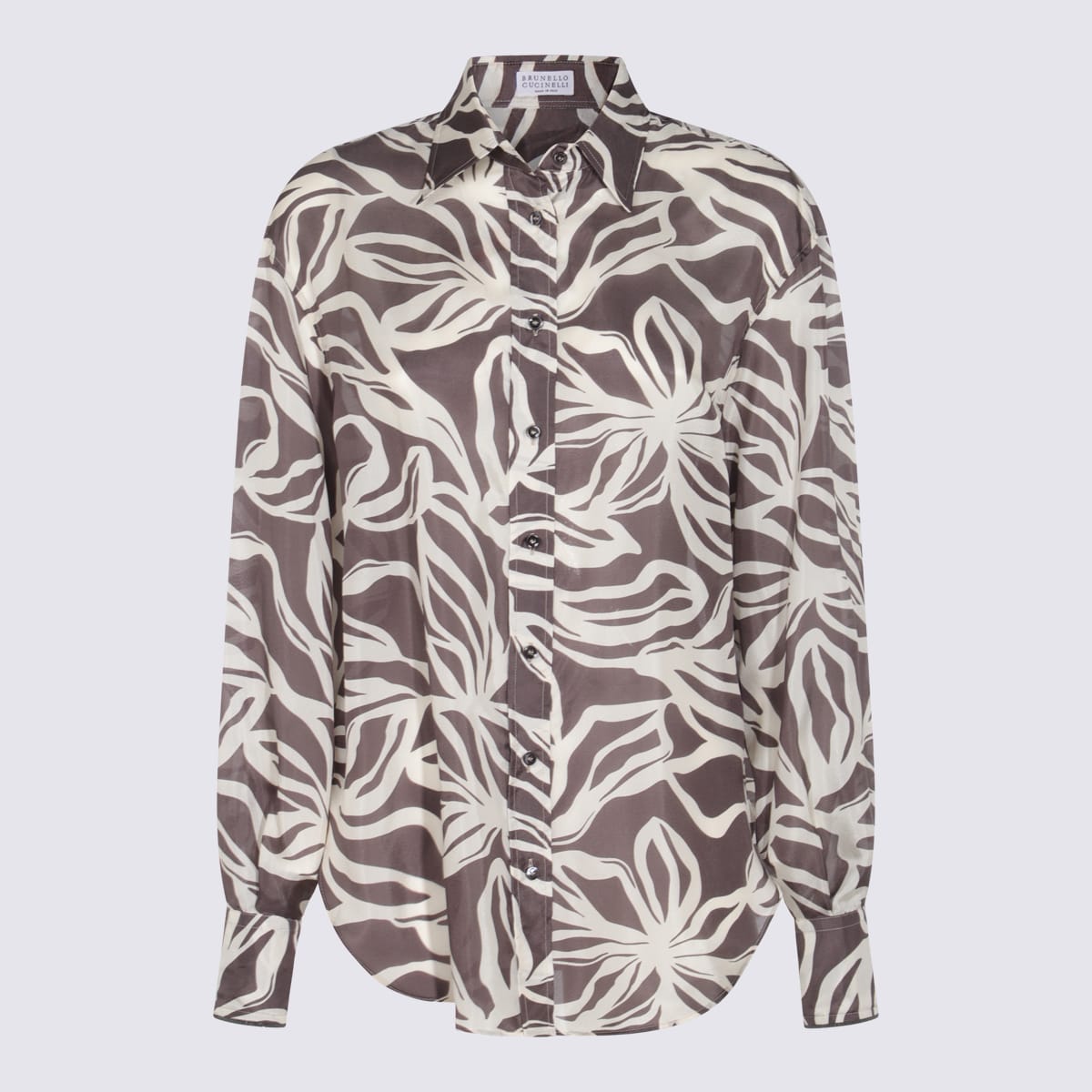 Brunello Cucinelli floral-print shirt - Brown
