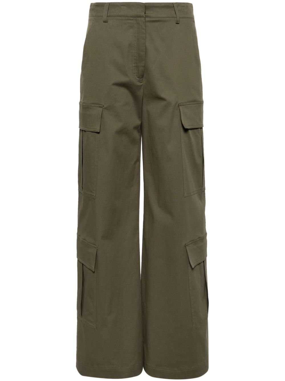 Wide-leg cargo trousers - Green
