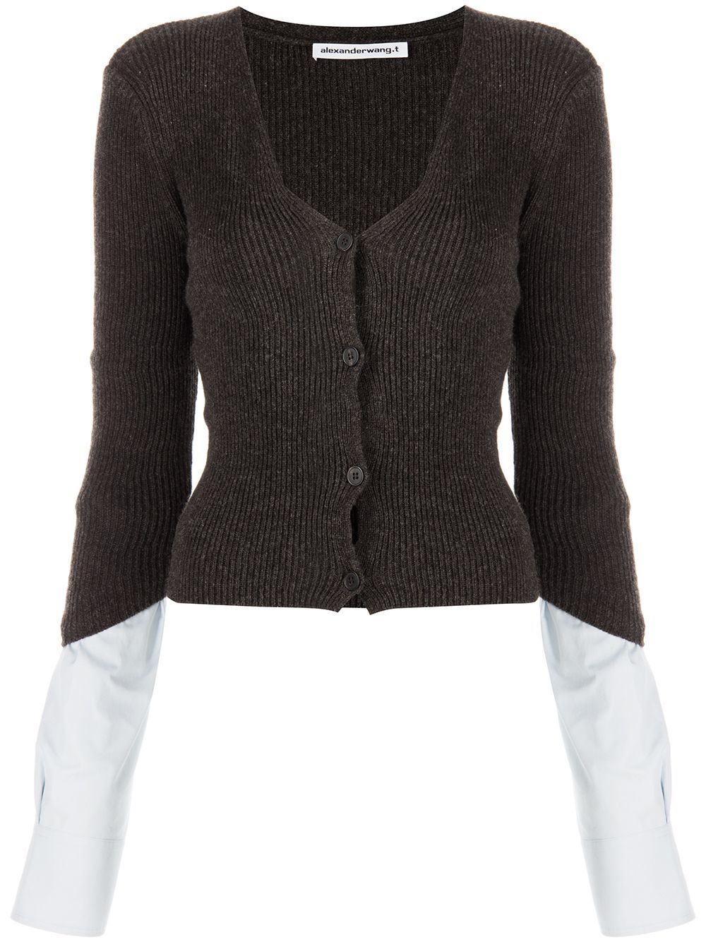 Alexander Wang layered ribbed-knit cardigan - Grey