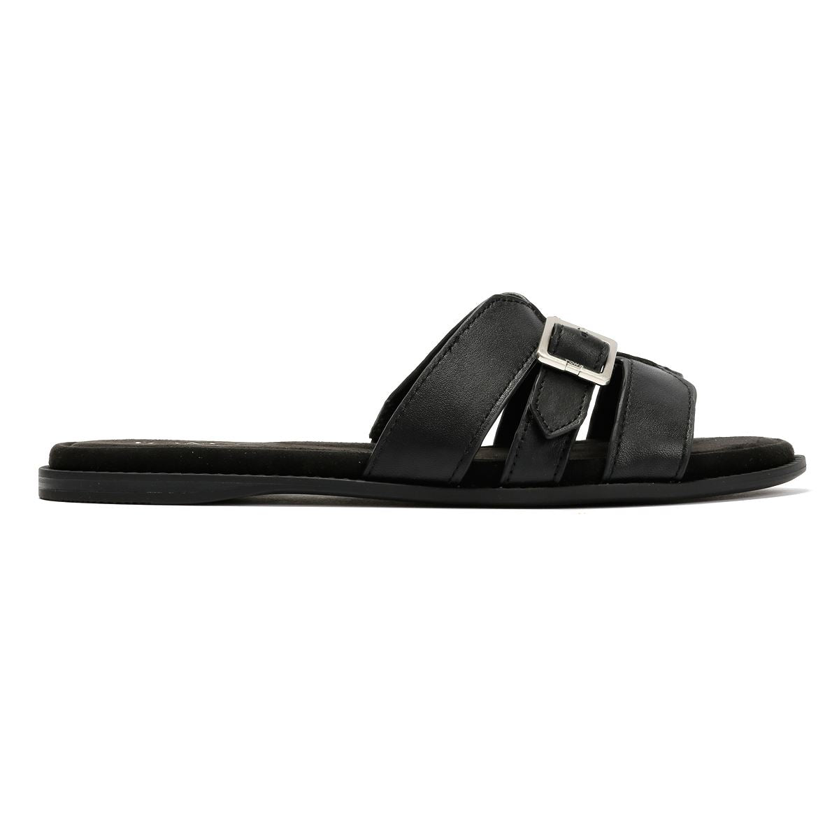 Toms Sol Mule Leather Women's Black Sanda