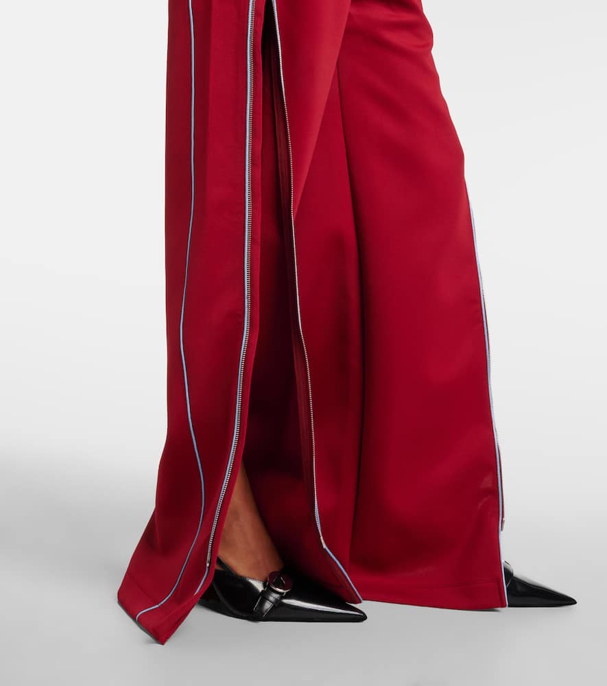 Zip-up jersey track pants