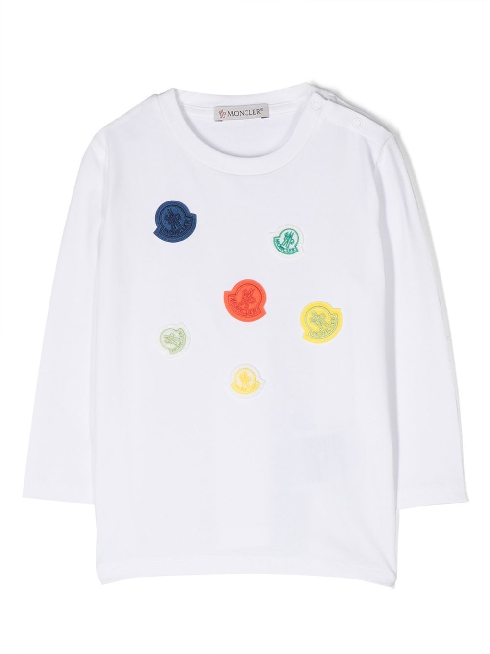 Multi-logo-patch jersey top - White