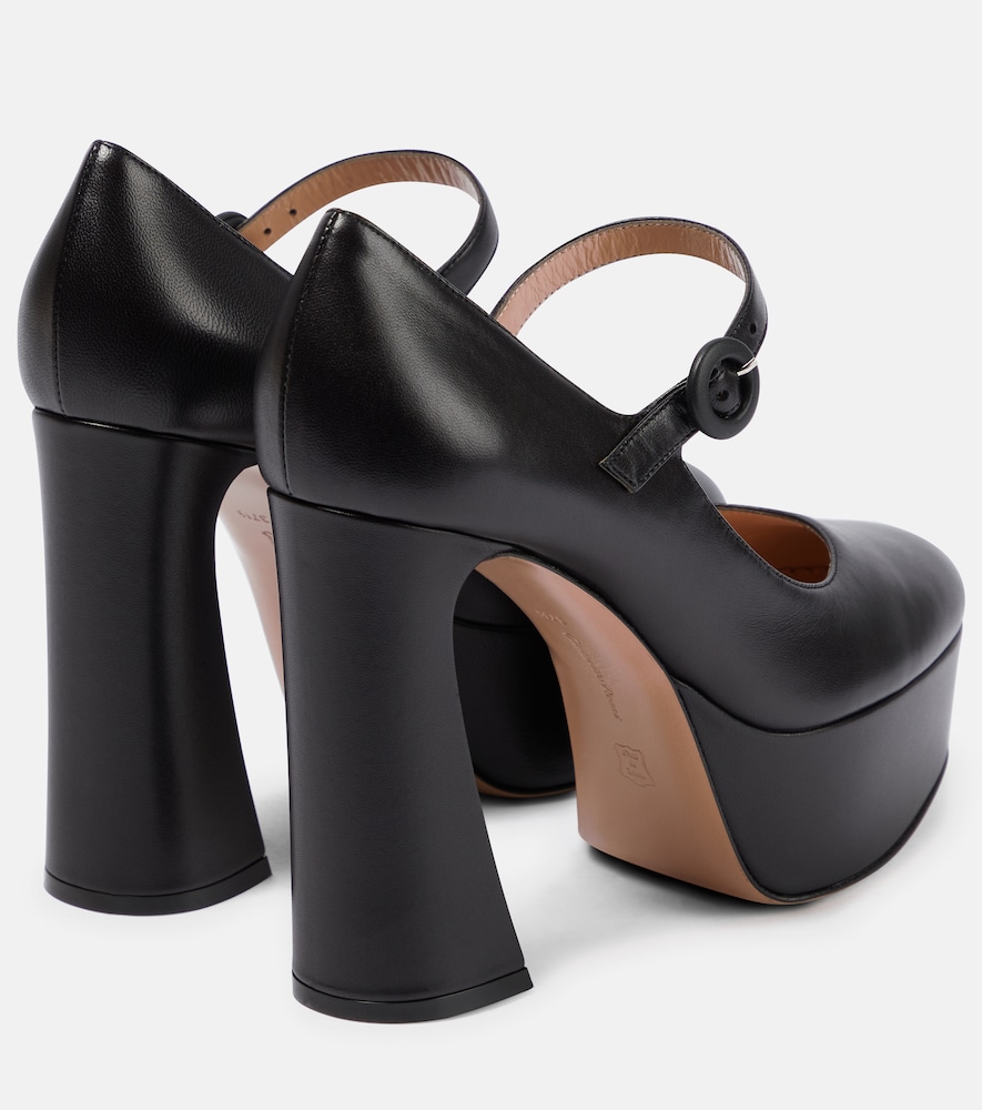Mary Jane leather platform pumps
