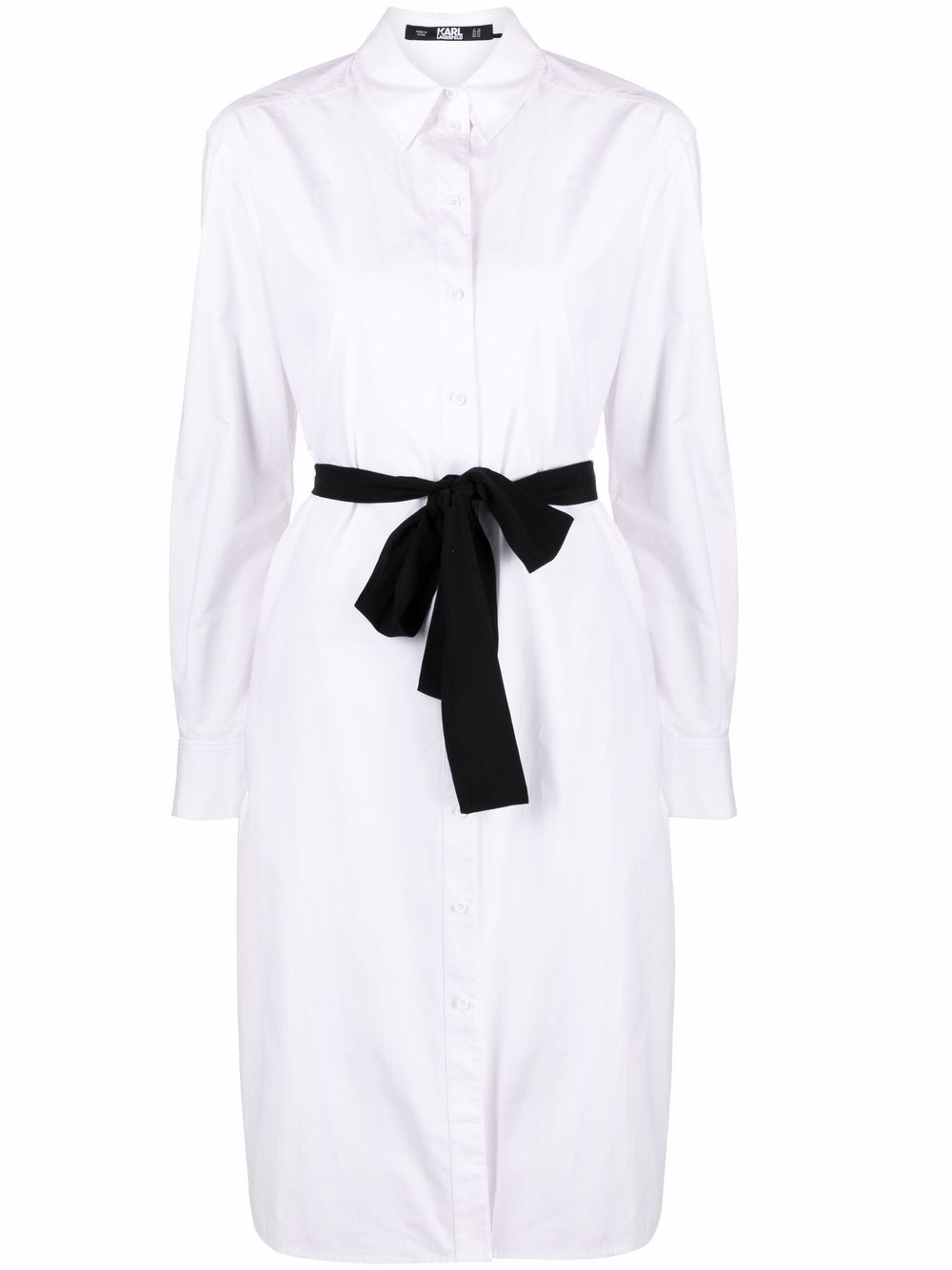 X Amber Valletta bow belted shirtdress - White