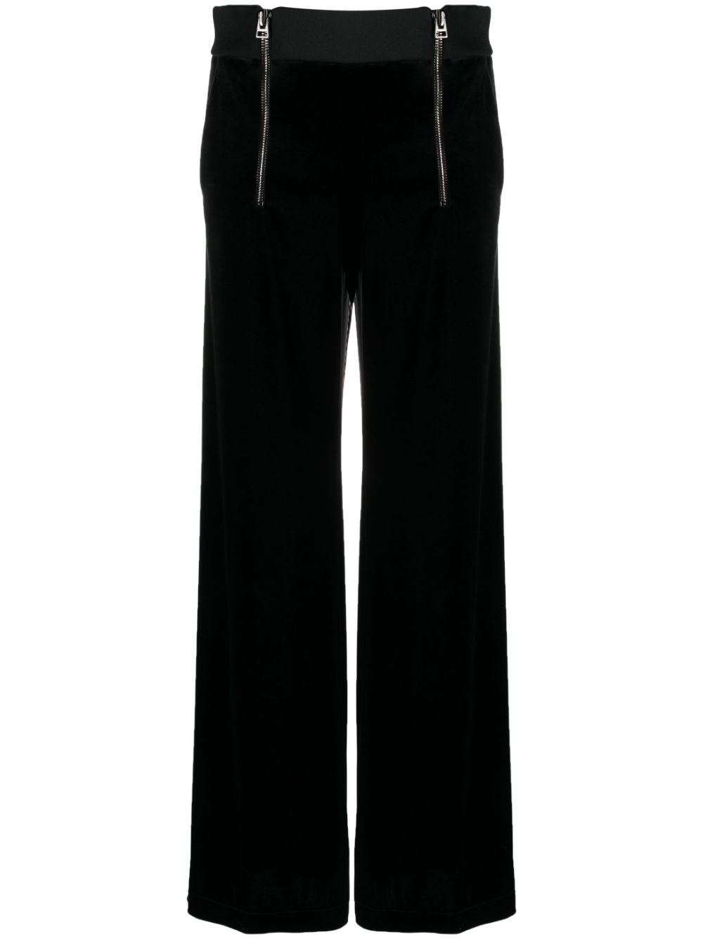 High-waisted wide-leg trousers - Black