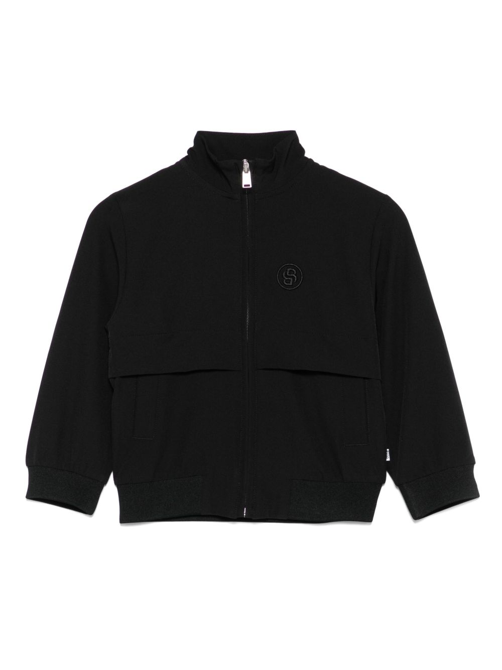 Logo-embroidered zipped sweatshirt - Neutrals