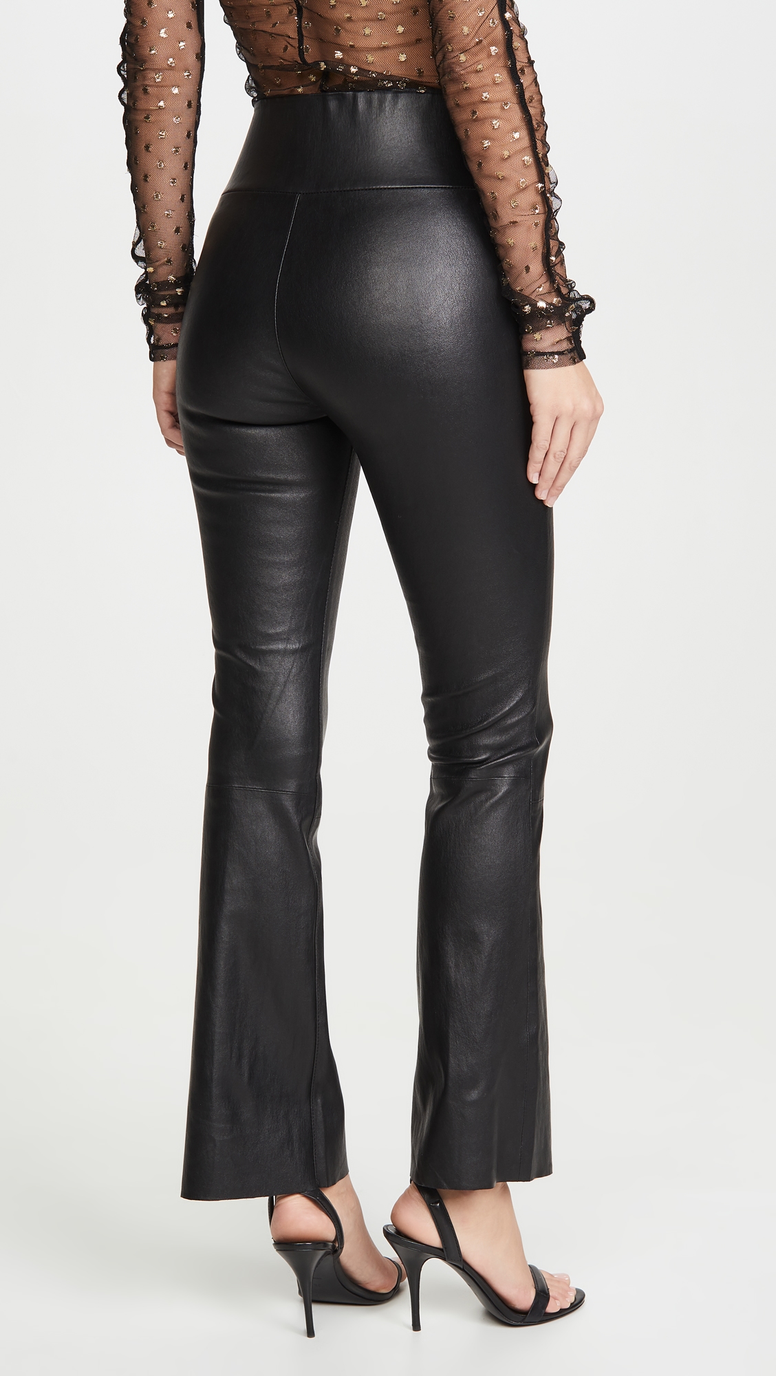 High Waist Ankle Flare Leggings Black