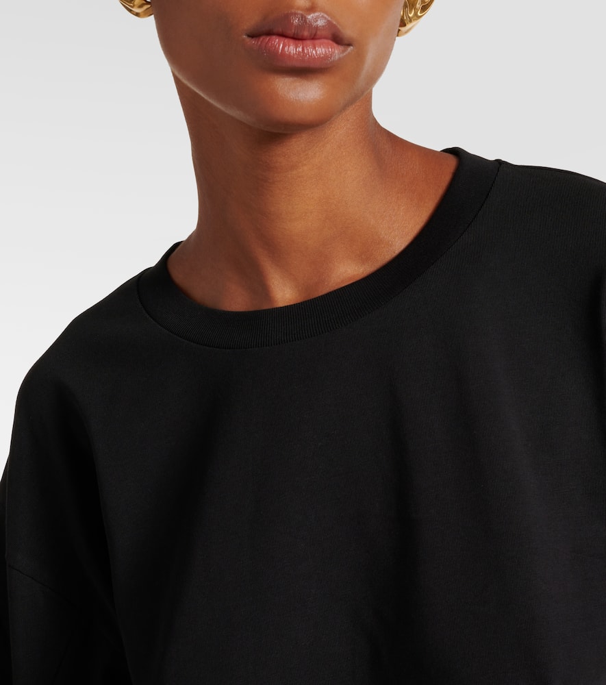 Ruched cotton jersey sweatshirt