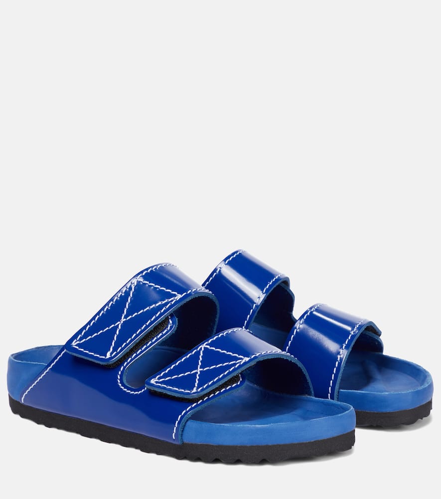 X Birkenstock leather slides