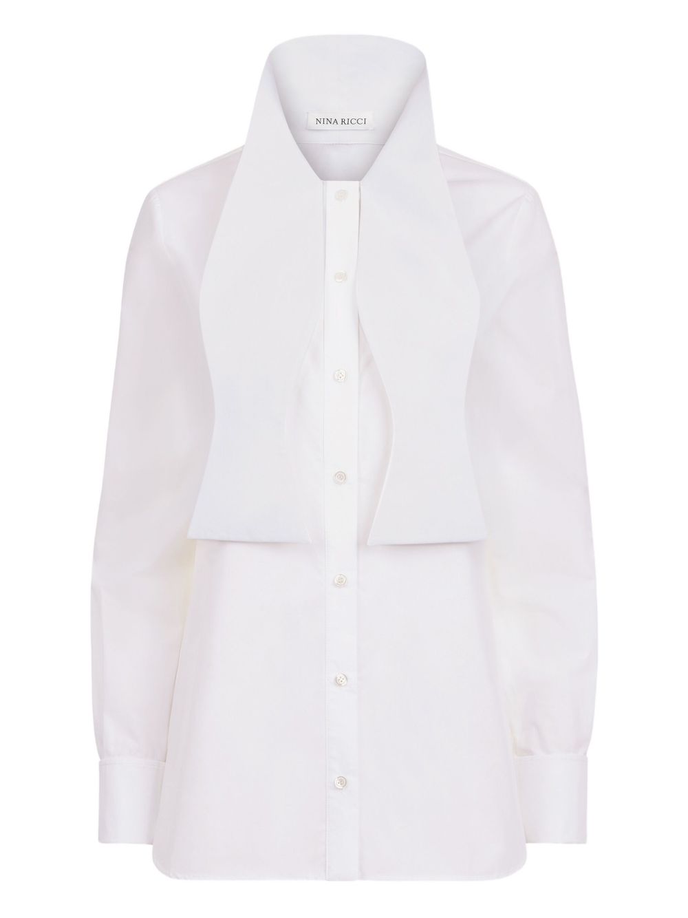 Oversized-collar cotton shirt - White