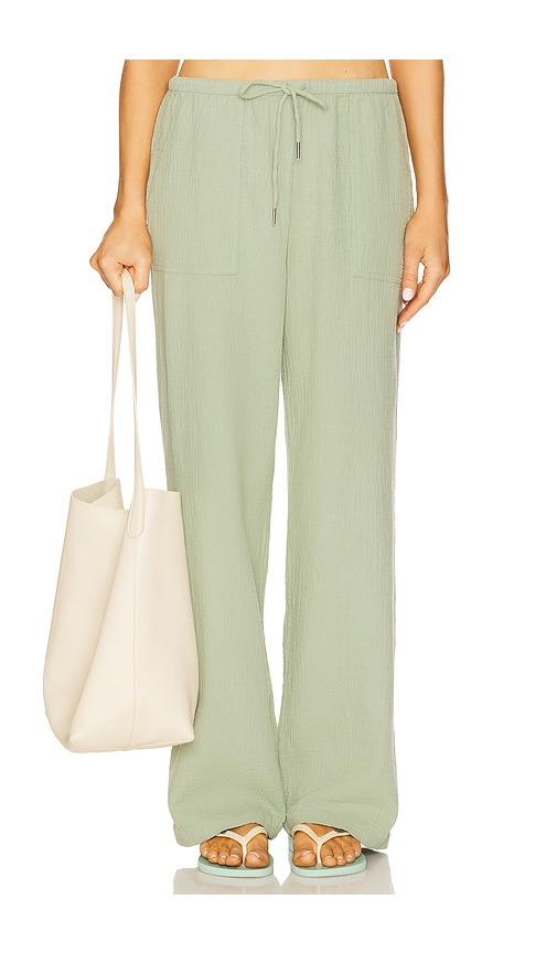 Bobi Wide Leg Pant in Sage. M. Also in