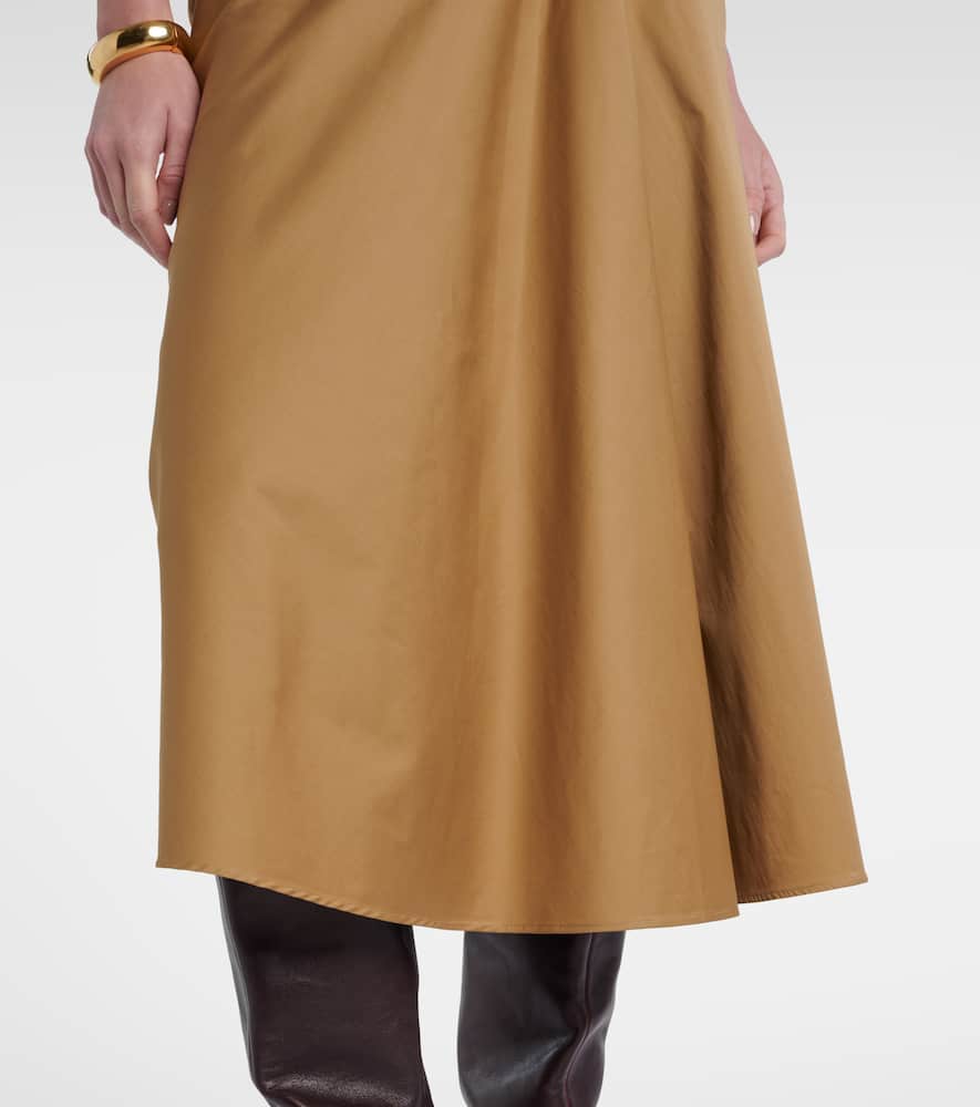 Paggi cotton-blend satin midi skirt