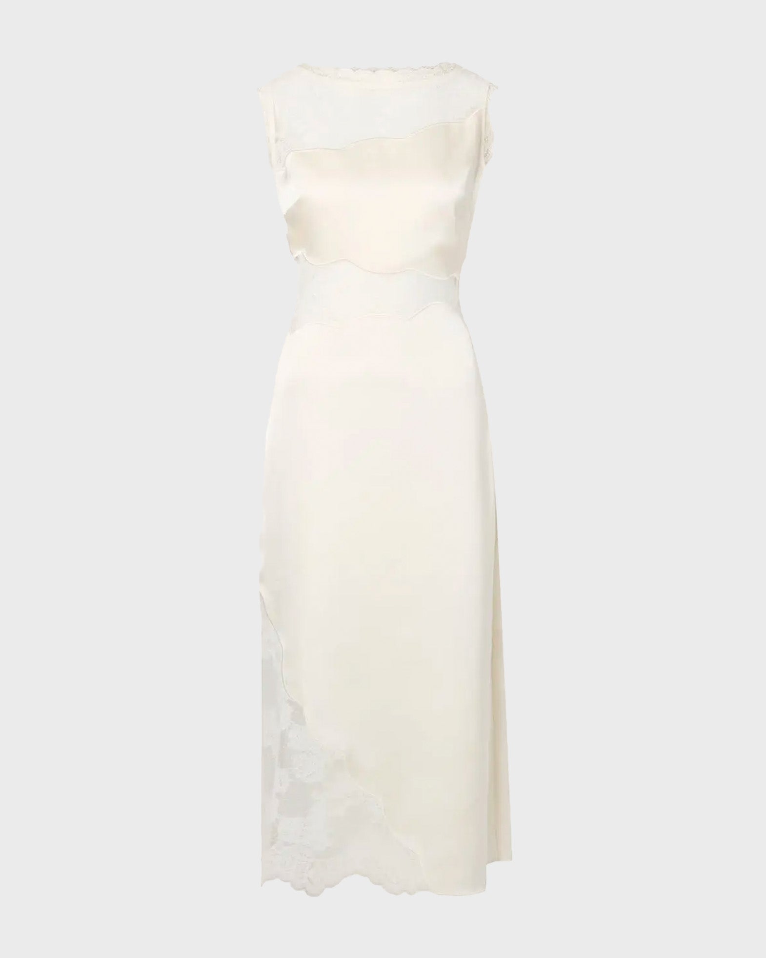 Malina Dress Desire Lace Trimmed Cut Out Midi Vanilla