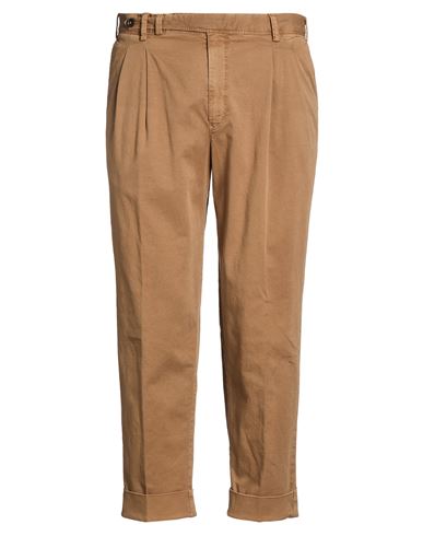 Man Pants Brown Size 36 Cotton, Linen, Elastane