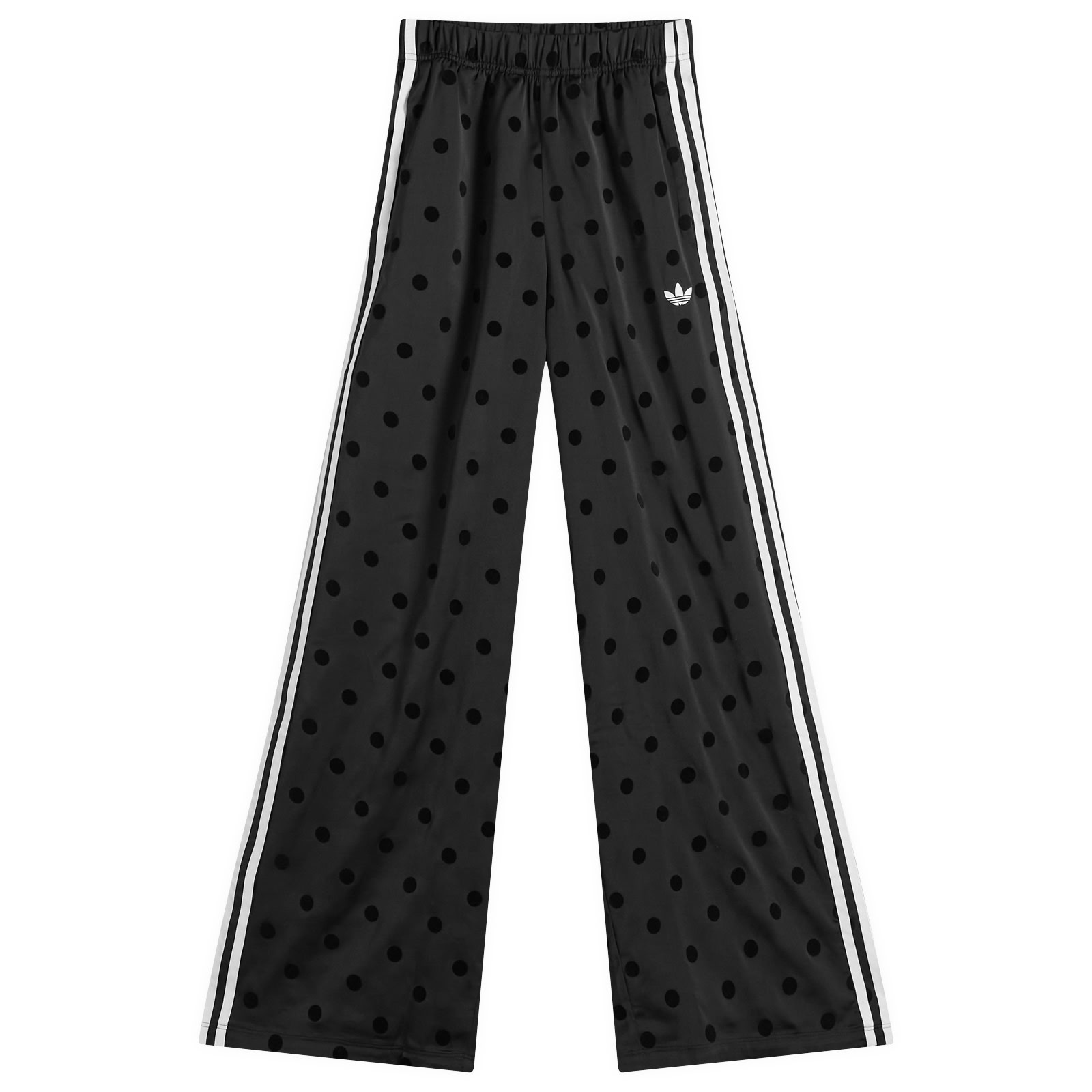 Women's Polka Dot Firebird Wide Trackpants in Black