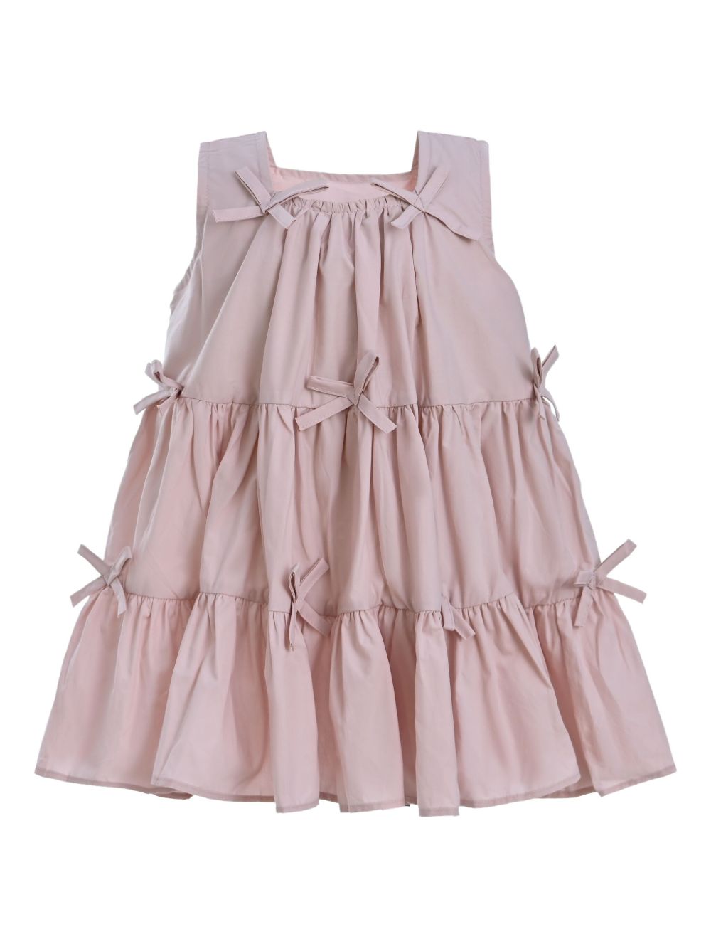 Bow-detail tiered dress - Pink