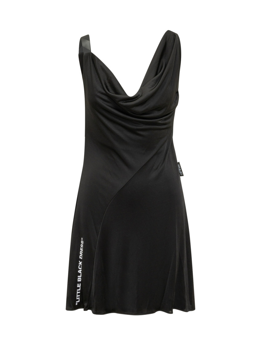 Black Solid Cowl Neck Midi Dress