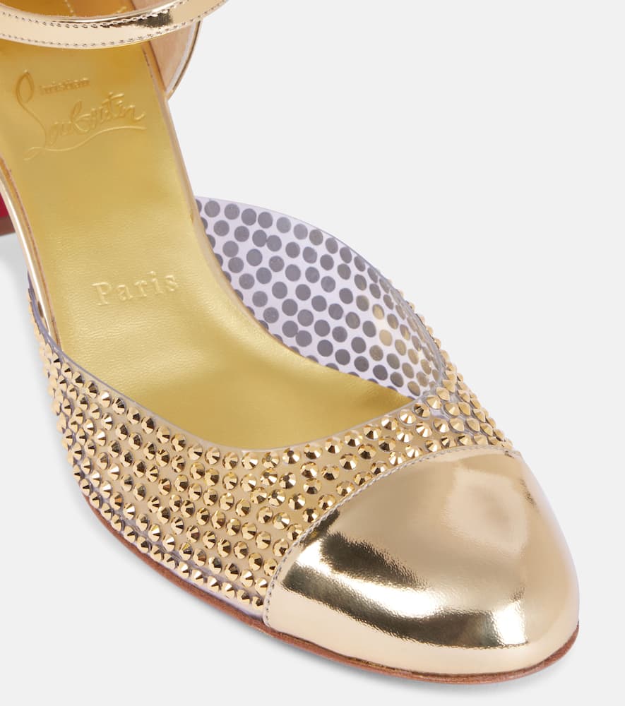 Christian Louboutin Miss MJ Strass mirrored leather and PVC pumps