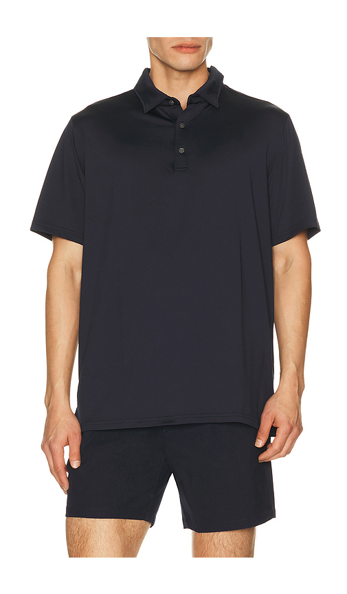 Rhone Drive Time Polo in Blue. L. Also in S, M, XL/1X, XXL/2X