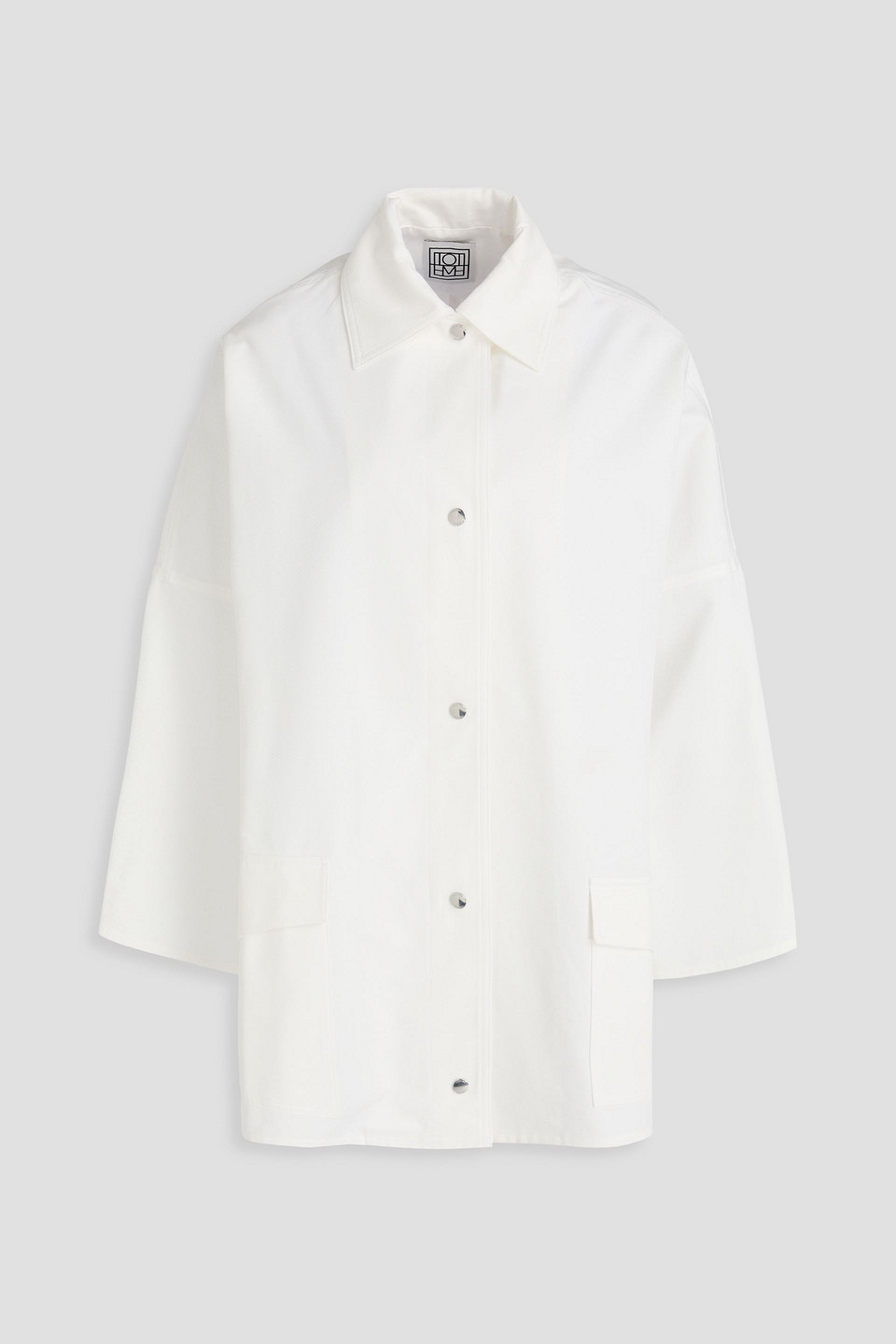Oversized cotton-twill shirt jacket - White - XXS
