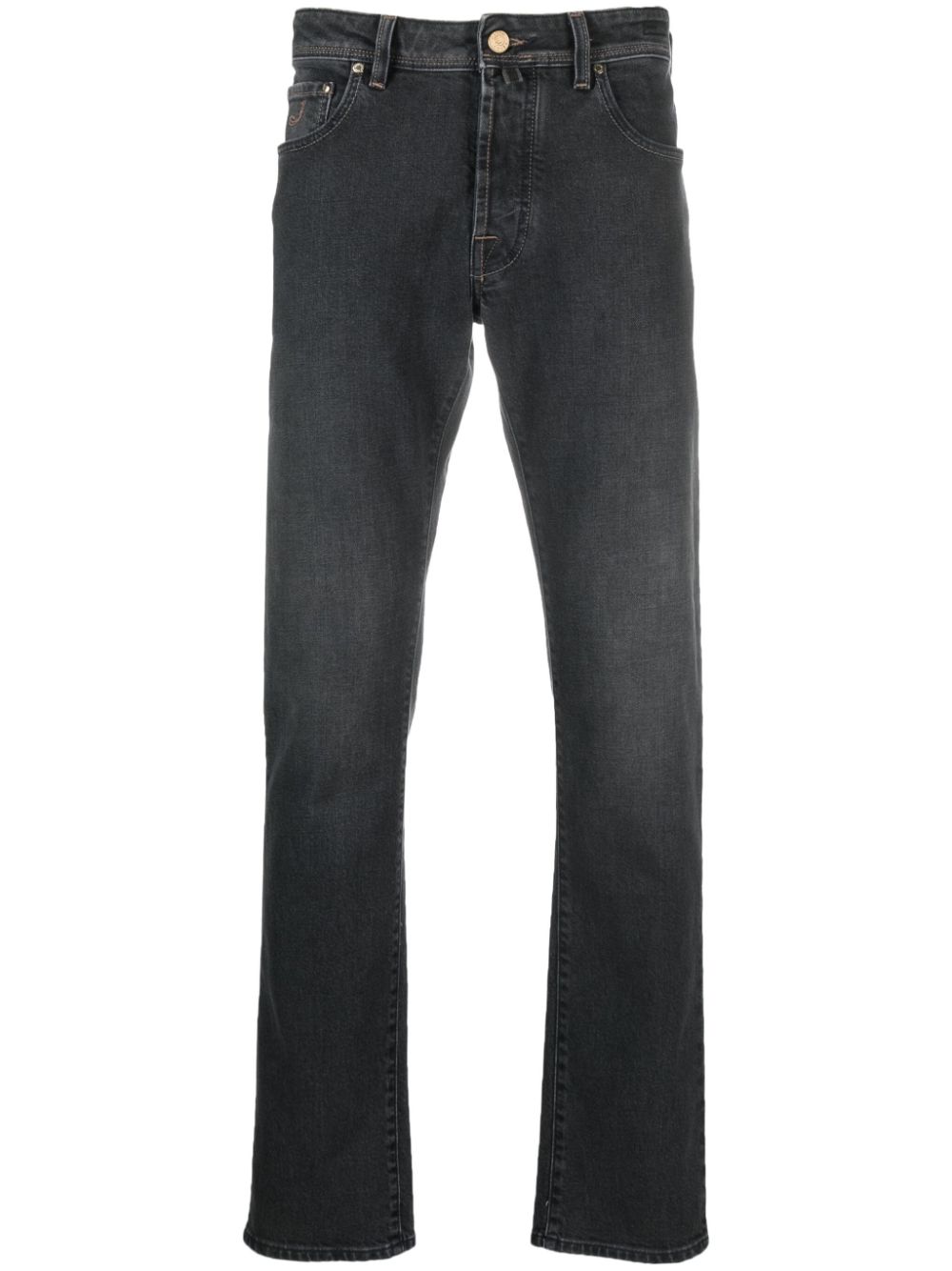 Mid-rise straight-leg jeans - Black