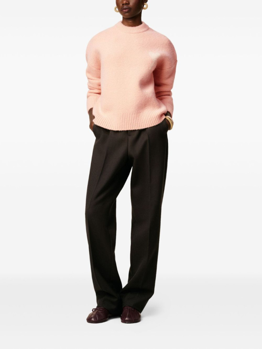 Pink Wool Sweater With Logo