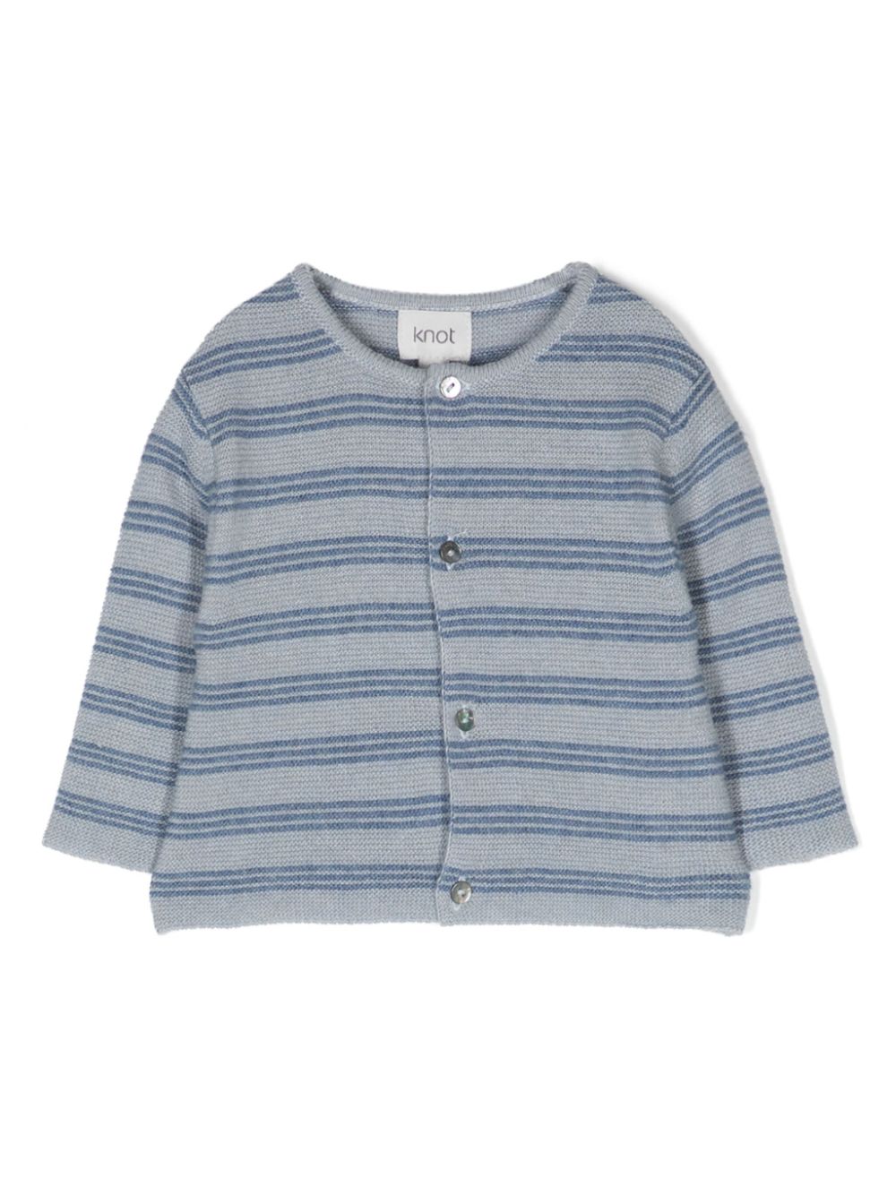Vinny Stripes tricot-knit cardigan - Blue