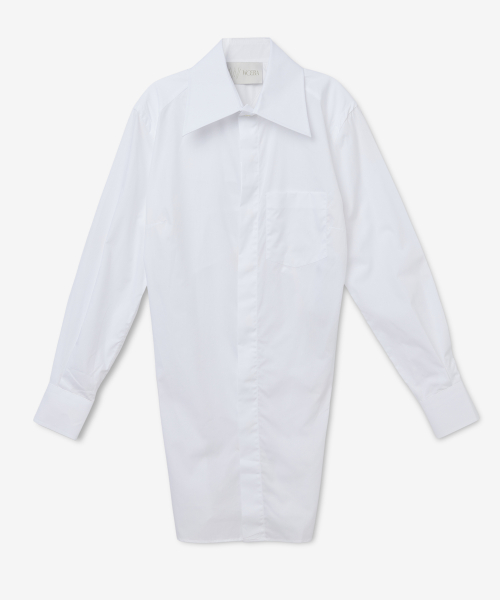 Lace-Up Back Button-Up Dress