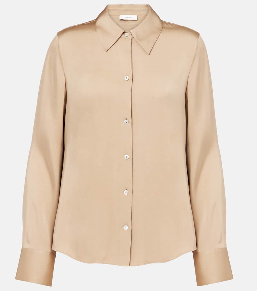 Silk-blend satin shirt